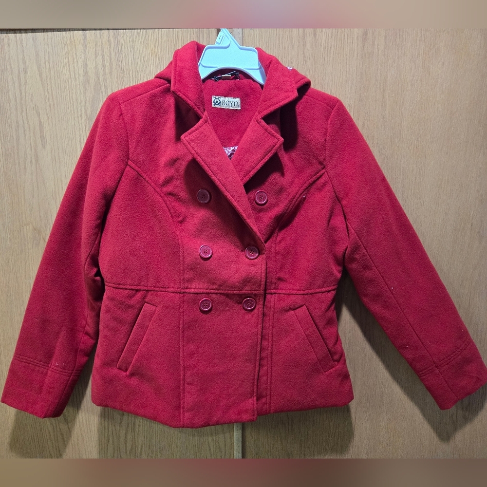 Vibrant Red Pea Coat